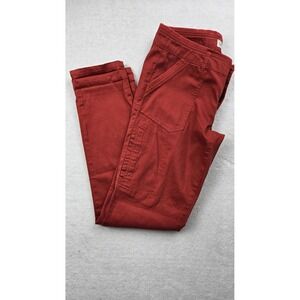 Jolt Women Roll Cuff Utility Cargo Pants Red Size 11 Pockets Button Fly Casual